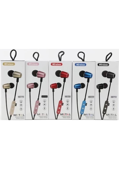 MS-T14 Hafıza Kartı Takılabilir Metal Bluetooth Kulak içi Kulaklık