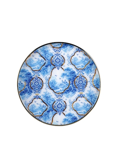 Lucky Art Blue Heritage Dekoratif Tepsi 36cm Lyvu 019 Çok Renkli