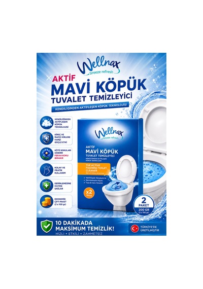 3 Lü Aktif Mor/pembe/mavi Köpük Tuvalet Temizleyici Kireç Çözücü 2x100 Gr