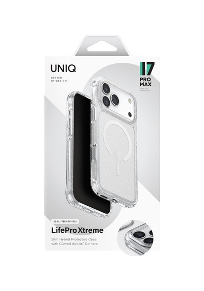 Apple Uyumlu iPhone 17 Pro Max Kılıf Lifepro Xtreme Airlite Köşe Teknolojisi Magsafe Kapak Simli