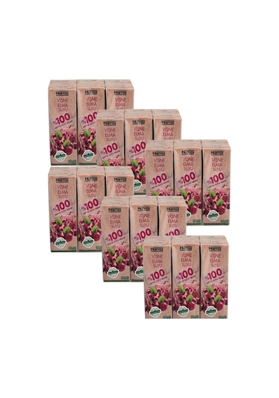 Vişne Elma Suyu %100 Meyve Suyu Oranı Şeker İlavesiz 36 Adet X 200 Ml 67402358