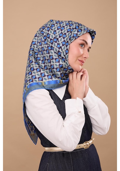 Silk Home Twill İpek Eşarp 11481-08 Çelik Mavi, Saks, Sarı, Mor