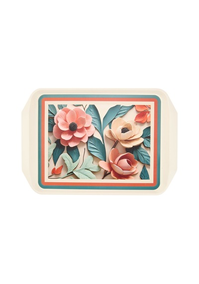 Doryy Çiçek Desenli Tepsi - Renkli - 44x30,5 Cm Çok Renkli