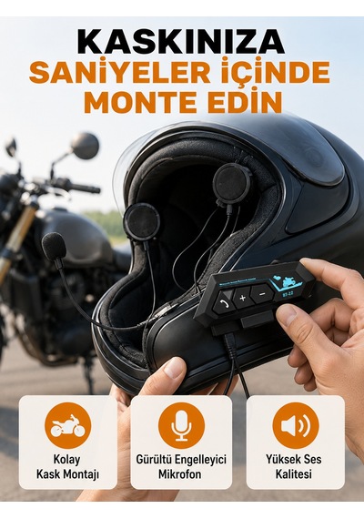 Bt22 Kask İçi Bluetooth Kulaklık Hızlı Eşleşme Ve Gürültü Önleyici Mikrofon Yeni Nesil - Lisinya
