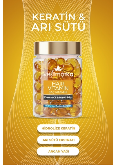 Yeşilmarka Keratin Oil & Royal Jelly Saç Vitamini 30 Kapsül