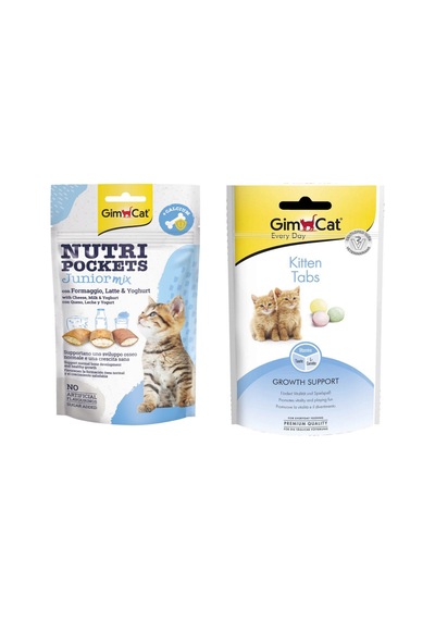 Gimcat Kitten Tabs Growth Support Ödül Tableti 40 G + Junior Mix 60 G