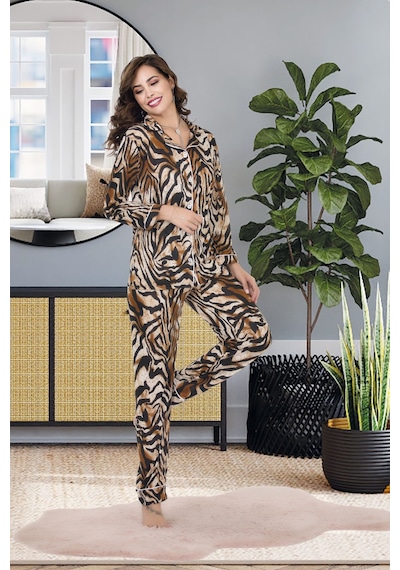 Bebekokusu Rahat Ve Şık Kadın Pijama - Leopar LEOPAR