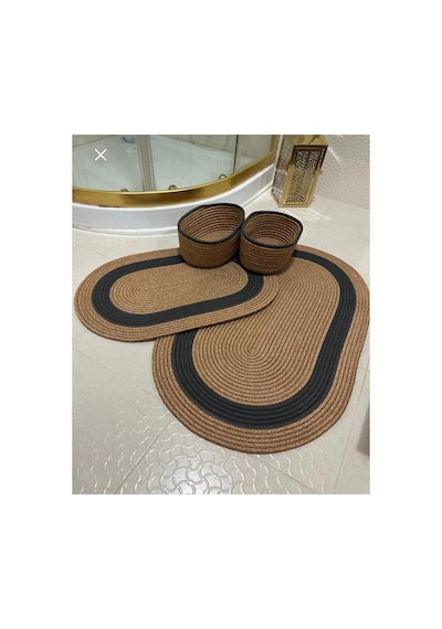 Jüt , Hasır ,banyo Paspas Takımı, Banyo, Takımı, Klozet Takımı Hasırsiyah Hasırsiyah
