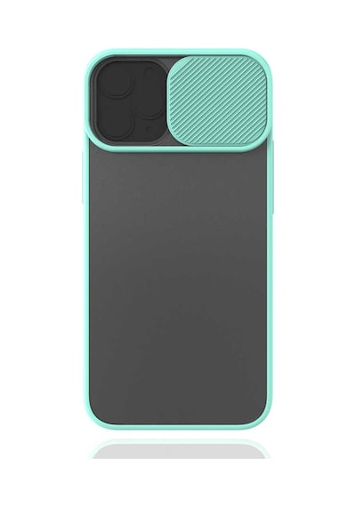 Kilifone - Apple Uyumlu iPhone 12 Mini - Kılıf Slayt Sürgülü Arkası Buzlu Lensi Kapak - Turkuaz