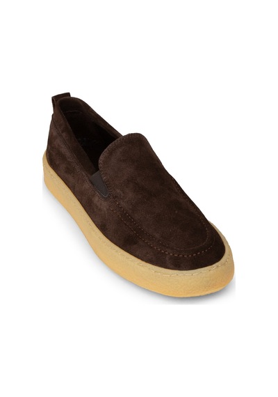 Deery Erkek Hakiki Süet Kahverengi Loafer Ayakkabı - 02047mkhvc01