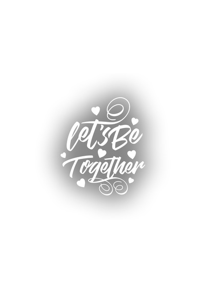 Lets Be Together Sticker 17x17 Cm Beyaz