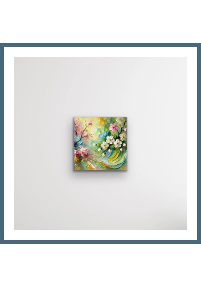 Agc Uygun Sepet İlkbahar Mevsimi Kanvas Tablo 60x60cm Agc Çok Renkli