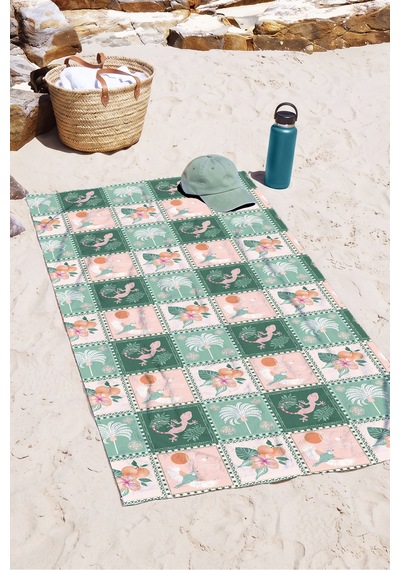 Tropikal Palmiye Kuş Figürlü Plaj Havlusu - Bohem Yeşil Pembe Marine Hızlı Kuruyan Mikrofiber Havlu Berrak Kıyısı Tropikal Palmiye Kuş Figürlü Plaj Havlusu - Bohem Yeşil Pembe Marine Hızlı Kuruyan Mikrofiber Havlu Berrak Kıyısı