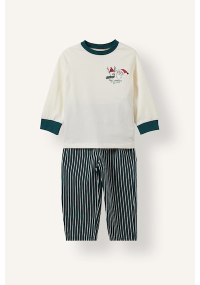 Defacto 30/1 Forma - Flanel 2li Dokuma Pijama Erkek Bebek I3389a526wner118 Ekru-er118