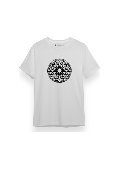 Old Motifs Sphere Beyaz Kısa Kol Erkek Tshirt 001