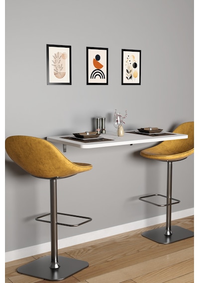 Katlanabilir Duvara Monte Mutfak Masası - 50x90 Cm Yemek Ve Hazırlık Masası Beyaz