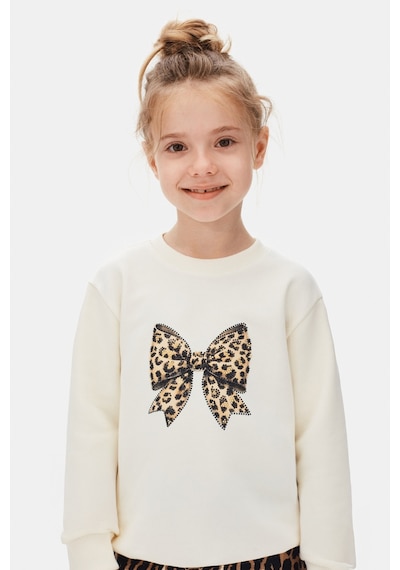 Xo Kids Kız Çocuk Sweatşirt 4-8 Yaş 39530 Ekru - Gri Melanj