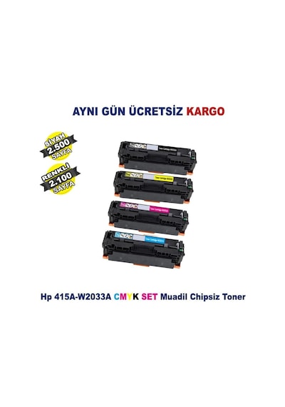 Hp ColorLaserJetPro 415A|M479FNW 1 SET Çipsiz Uyumlu Toner