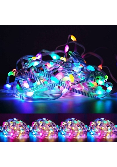 Vıp Usb 3x2 Salkım Gün Işığı + Renkli Led Işık Su Geçirmez Dış Mekan Işığı 200 Micro Dökme Led Işık Gün Işığı