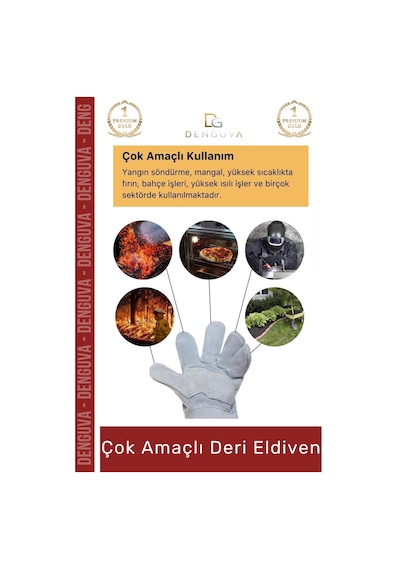 Yanmazeldiven Isıya Dayanıklı Yanmaz Su Geçirmez Ergonomik Standart Sanayi İş Çok Amaçlı Deri Eldiv