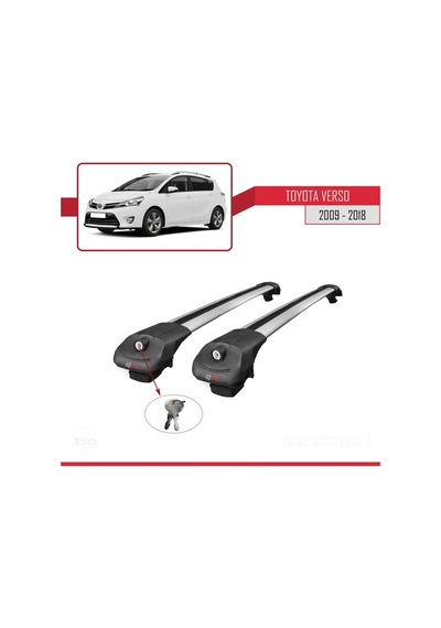Toyota Verso 2009-2018 Arası İle Uyumlu Ace-1 Ara Atkı Tavan Barı Gri