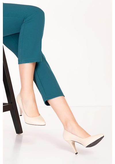 Gondol Hakiki Deri Stiletto-vdt.25 Krem