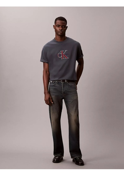 Calvin Klein Ss 16s Trıcolor Monologo Graphıc Erkek Gece Mavi T-shirt-12871 Mavi