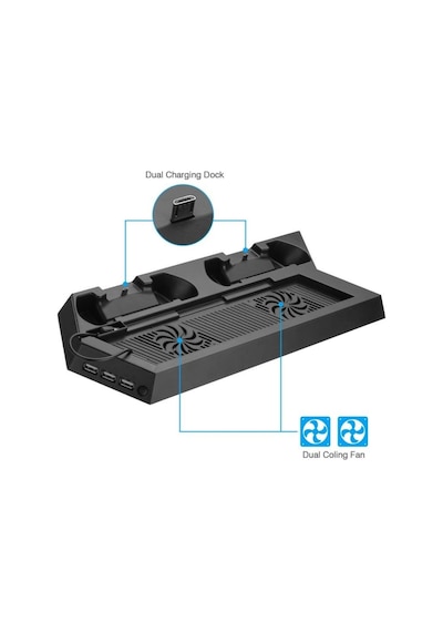 Ps4 Fat-ps4 Slim-ps4 Pro Joystick Kol Şarjlı Multifonksiyonel Fanlı Dikey Stand