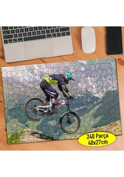 Bisikletli Adrenalin Tutkunu 240 Parça Puzzle Yapboz Tablo-75436