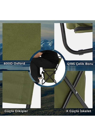 Fundango Iceguard Soğutucu Çantalı Sırt Destekli Katlanır Tabure Green Yeşil