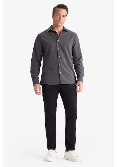 Defacto Slim Fit Dar Kesim Dar Paça Pantolon B2089ax25aubk81 Siyah