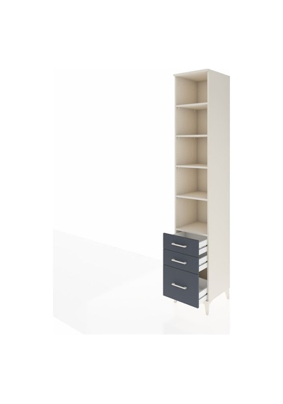 Hyperion Dolap 5 Raflı 3 Çekmeceli 44x44x243 Aytaşı-antrasit Aytaşı
