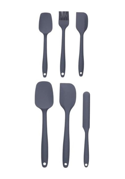 Thentech Slikon Spatula Seti Slikon Spatula Ve Fırça Seti Tüm Parçalar İle Gri