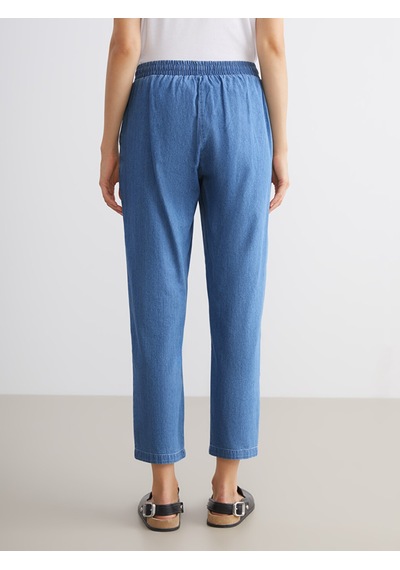 Lcwaıkıkı Classic Mavi Beli Lastikli Carrot Fit Kadın Jean Pantolon