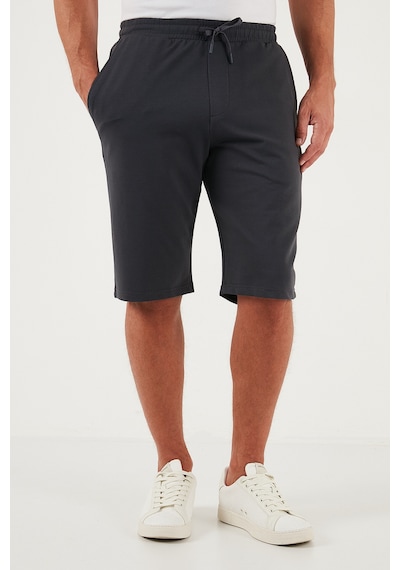 Buratti Pamuklu Regular Fit Normal Bel Belden Bağlamalı Erkek Short 5908021 Antrasit