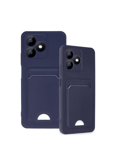 Realme Note 50 Uyumlu Arka Kamera Korumalı Kart Koyulabilen Silikon Kartlıklı Kılıf Kapak