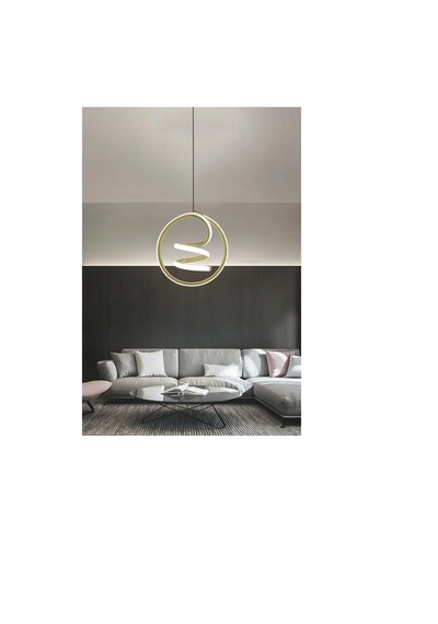 Helezon Modern Tekli Sarkıt Led Avize Antre - - Beyaz Işık / Siyah Siyah