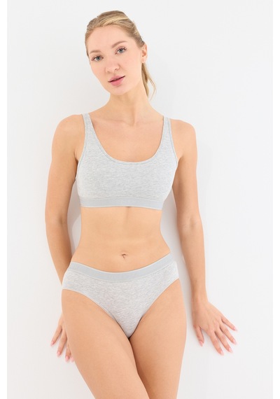 Naphor Touch Gri Yüksek Bel Slip Külot