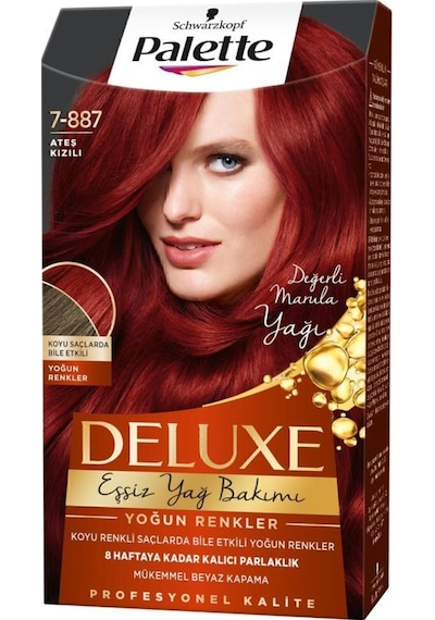 Palette Deluxe Yoğun Renkler 7 - 887 Ateş Kızılı X 2 Adet Saç Boyas