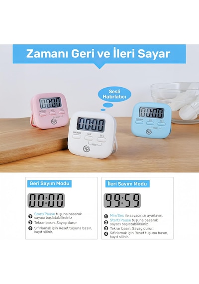 Npt05b Mutfak,ders,yemek İçin 99:59dk Dijital Alarm Kronometre,pomodoro Öğrenci Motivasyon Saat