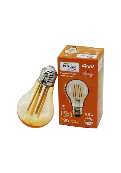 Elitled A-60 4w - E27 Gold Color Flament Led Rustik Ampul 500lumen Kırılmaz Gövde 4887 1