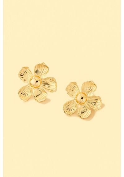 Gold Flower Papatya Küpe Renkli