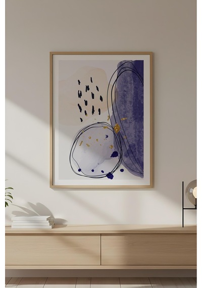 Huhuli Ahşap Çerçeveli Modern Tablo Huhu612