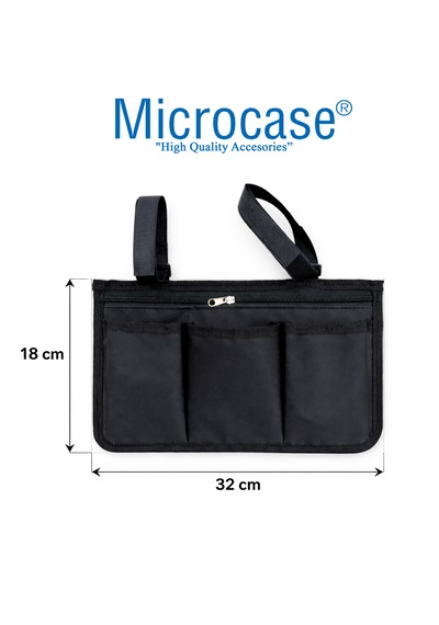 Microcase Kamp Sandalyesi Koltuk Sandalye Vb İçin Yan Cepli Organizer Al5553 Siyah