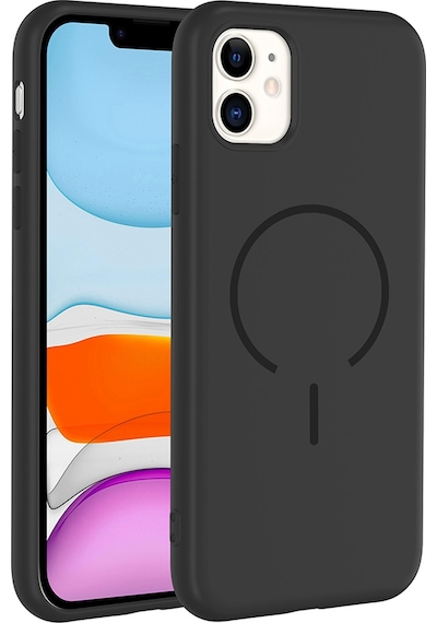 Apple Uyumlu iPhone 11 Kılıf M-safe Şarj Özellikli Zore Meta Kapak Siyah
