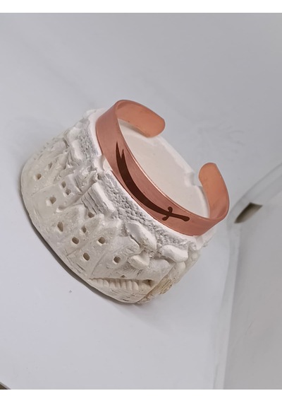 El İşçiliği Desenli Saf Bakır Bileklik Ayarlanabilir Doğal Bakır Bilezik Unisex Otantik Tasarım Bakır