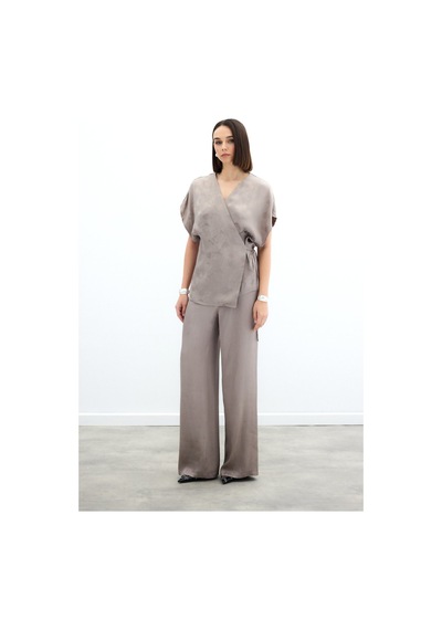 Sateen Cepli Bol Pantolon - Vizon-136043 Vizon