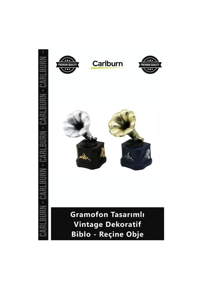 Özel Üretim Nostaljik Retro Ofis Hediyelik Gramofon Tasarımlı Vintage Dekoratif Biblo Reçine Obje