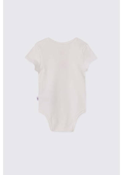 Panço Liberty Kumaş Yenidoğan Kısa Kollu Ekru Body Krem 5611GN03004