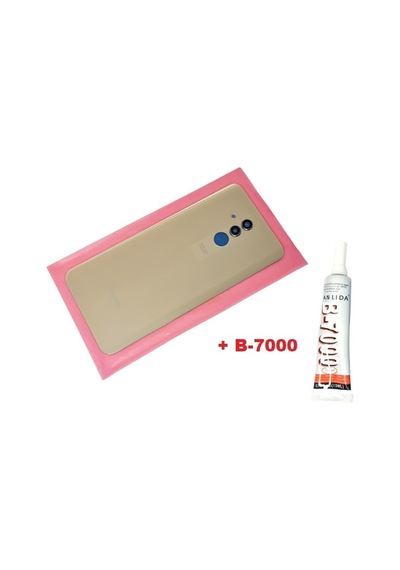 Tkgz - Mate 20 Lite Arka Kapak Lensli Cam B-7000 Gold